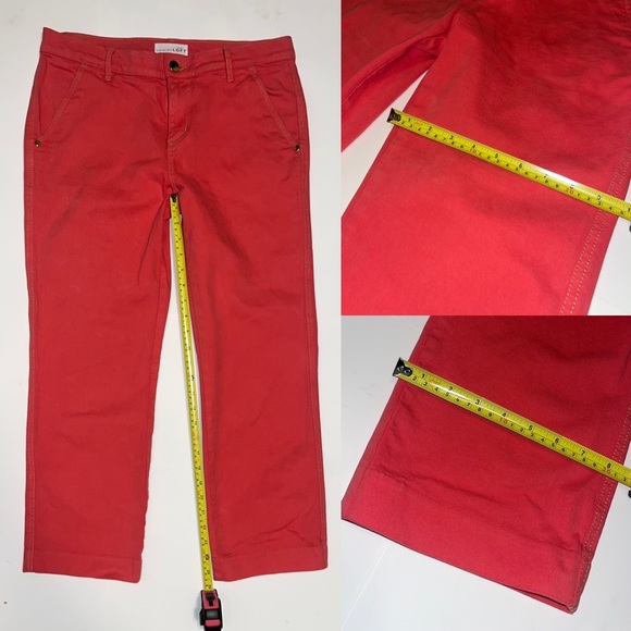 Loft by Ann Taylor Made & Loved straight cropped salmon/red colored jeans size 6 - Picture 15 of 15